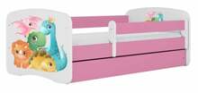 Lastevoodi Kocot Kids BabyDreams Pink Tiny Dinos, 80 x 180 cm, koos madratsiga, roosa