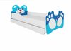 Lastevoodi ADRK Furniture Bear, 70 x 140 cm, sinine/valge, voodipesukastiga, madratsiga