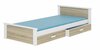 Lastevoodi ADRK Furniture Aldex, voodikastiga, madratsiga, 80 x 180 cm, valge/pruun