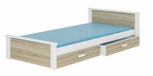 Lastevoodi ADRK Furniture Aldex, voodikastiga, madratsiga, 80 x 180 cm, valge/pruun