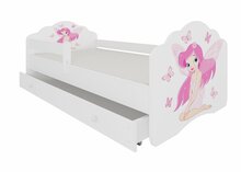 Lastevoodi ADRK Furniture Casimo Girl With Wings, madratsi ja voodipesukastiga, 70 x 140 cm, valge