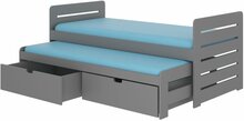 Lastevoodi ADRK Furniture Tomi, voodipesukastiga, ilma madratsita, 80 x 180 cm, hall