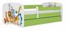 Lastevoodi Kocot Kids Animals, 80 x 160 cm, voodipesukastiga, madratsiga, valge/roheline
