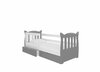 Lastevoodi ADRK Furniture Lena, voodipesukastiga, madratsiga, 80 x 160 cm, valge/hall