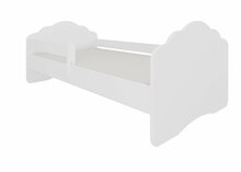 Lastevoodi ADRK Furniture Casimo, eemaldatava kaitsega, madratsiga, 70 x 140 cm, valge