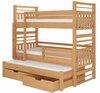Kahekorruseline lastevoodi ADRK Furniture Hippo, väljatõmmatava lisavoodiga, 80 x 180 cm, pruun