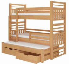Kahekorruseline lastevoodi ADRK Furniture Hippo, väljatõmmatava lisavoodiga, 80 x 180 cm, pruun