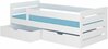 Lastevoodi ADRK Furniture Bemma, 90 x 200 cm, voodipesukastiga, madratsiga, valge