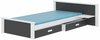 Lastevoodi Aldex With Shelf, 90 x 200 cm, ilma madratsita, valge/grafiit