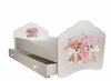 Lastevoodi ADRK Furniture Casimo Two Dogs, voodipesukastiga, madratsiga, 70 x 140cm, valge