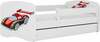 Lastevoodi Kocot Kids Babydreams Racing Car, 70 x 140 cm, voodipesukastiga, ilma madratsita, valge