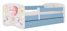 Lastevoodi Kocot Kids Balloon, 80 x 160 cm, voodipesukastiga, madratsiga, sinine/valge