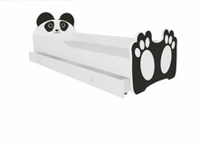 Lastevoodi ADRK Furniture Bear, 70 x 140 cm, voodipesukastiga, madratsiga, valge/must