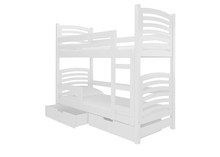 Laste narivoodi ADRK Furniture Osuna, 80 x 180 cm, voodipesukastiga, madratsiga, valge