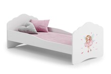 Lastevoodi ADRK Furniture Casimo Girl With Wings, madratsiga, 80 x 160 cm, valge