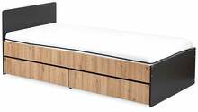 Laste voodi LittleSky Dalia, pesukastiga, ilma madratsita, 90 x 200 cm, antratsiit/tamm