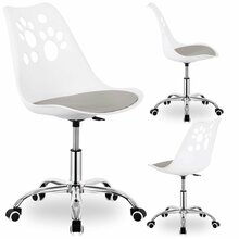 Laste reguleeritava kõrgusega pöördtool Springos HF0040, 58 x 48.5 x 80-90 cm, valge