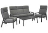 Aiamööblikomplekt Home4you Casper, 21182, laud, diivan ja 2 tooli, hall