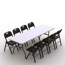 9-osaline aiamööbli komplekt Tonro Premium 240, laud 240, 8 tooli, valge/must