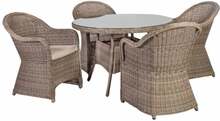 Aiamööblikomplekt Home4you Toscana, K10523, laud ja 4 tooli, beež