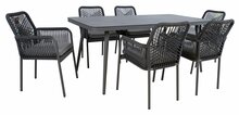Aiamööblikomplekt Home4you Hela, K211731, laud ja 6 tooli, hall