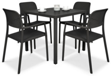 Aiamööbli komplekt Bora/Cube, 80, 4+1, antratsiit/tumehall