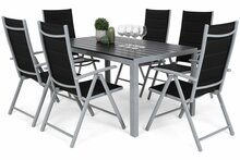 Aiamööbli komplekt Home & Garden Ibiza, 6-kohaline, must/hõbe
