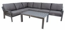 Aiamööblikomplekt Home4you Tomson, 13457, laud ja nurgadiivan, tumehall