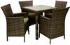 Aiamööblikomplekt Home4you Wicker, laud ja 4 tooli, K13348, tumepruun