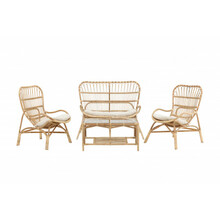 Aiamööbli komplekt Venture Home Ella, laud 46x90x56 cm, tool 86x95x66 cm, diivan 86x95x110 cm, valge