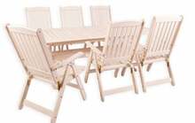 Aiamööbli komplekt Folkland Timber Bavaria, 6-kohaline, valge