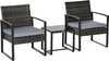 Aiamööblikomplekt Outsunny Polyrattan, 2-osaline rõdukomplekt, hall
