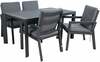 Aiamööblikomplekt Home4you Tomson, K251672, laud ja 4 tooli, tumehall