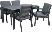 Aiamööblikomplekt Home4you Tomson, K251672, laud ja 4 tooli, tumehall