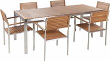 Aiamööblikomplekt Beliani Viareggio, 6-le, pruun, tiikpuu