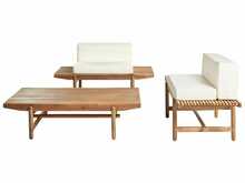 Aiamööblikomplekt Beliani Giaveno, 587975, laud, 2-kohaline, akaatsiapuit, off-white