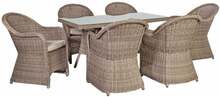 Aiamööblikomplekt Home4you Toscana, 10522, laud ja 6 tooli, hall