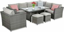 Aiamööbli komplekt Focus Garden Moniz Dining Plus, 7-8 kohta, tumehall