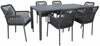 Aiamööblikomplekt Home4you Carves, K211911, laud ja 6 tooli, tumehall