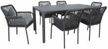 Aiamööblikomplekt Home4you Carves, K211911, laud ja 6 tooli, tumehall