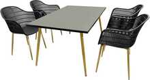 Aiamööbli komplekt Patio Luc, 4-kohaline, must/pruun