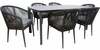 Aiamööblikomplekt Home4you Ecco, K211892, laud ja 6 tooli, hall