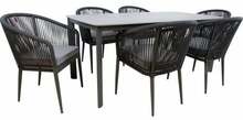 Aiamööblikomplekt Home4you Ecco, K211892, laud ja 6 tooli, hall