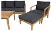 Aiamööblikomplekt Home4you Maldive, K13607, laud, diivan, 2 tooli ja tumba, pruun