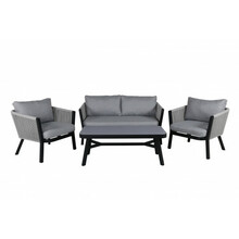 Aiamööbli komplekt Venture Design Virya, diivan 72x150 cm, laud 46x120 cm, must