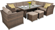 Aiamööbli komplekt Focus Garden Moniz Dining Plus, pruun, 7-8 kohta