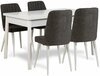 Söögitoakomplekt Kalune Design Costa 1053, 1 B, laud ja 4 tooli, valge/antratsiit