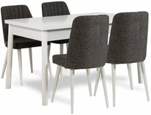 Söögitoakomplekt Kalune Design Costa 1053, 1 B, laud ja 4 tooli, valge/antratsiit
