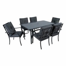 Aiamööblikomplekt Home4you Bosler, laud ja 6 tooli, tumehall
