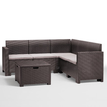 Aiamööbli komplekt Bica Nebraska Corner, 5-kohaline, pruun